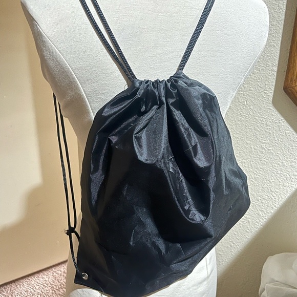 Brand new black drawstring backpack bag nylon - Picture 1 of 7